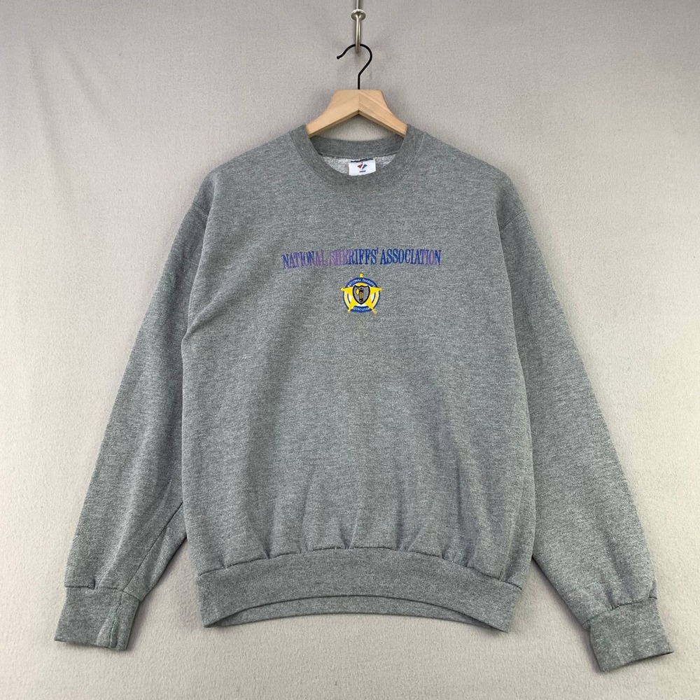 Vintage National Sheriffs Association Sweatshirt Mens M Gray Pullover Graphic